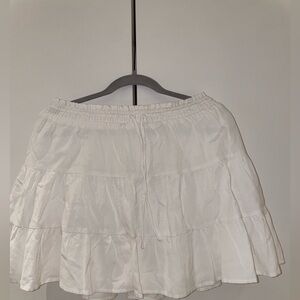 Le Lis White Tiered Skater Skirt